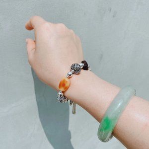 925 silver natural yellow beeswax transferbracelet